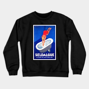 Vintage Bath Poster Seldalgue Crewneck Sweatshirt